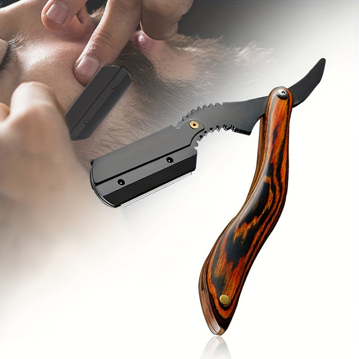 Mens Straight Edge Razor Professional Wooden Handle Barber Razor  TJR1TFV