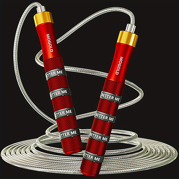 MOGOLD Professional Adjustable Speed Jump Rope  Exercise and Fitness Skipping Rope for Men and Women Uncharged Aluminum Alloy Handle Suitable for Ages 14  1pc