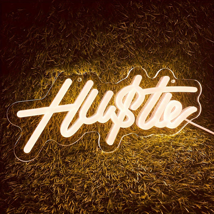 Hustle Neon Sign with Unique Design for Wall Decor  2U9V