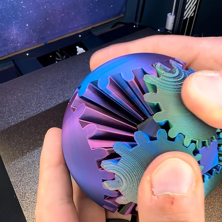Steampunk 3D Printed Gear Fidget Spinner BallYICB