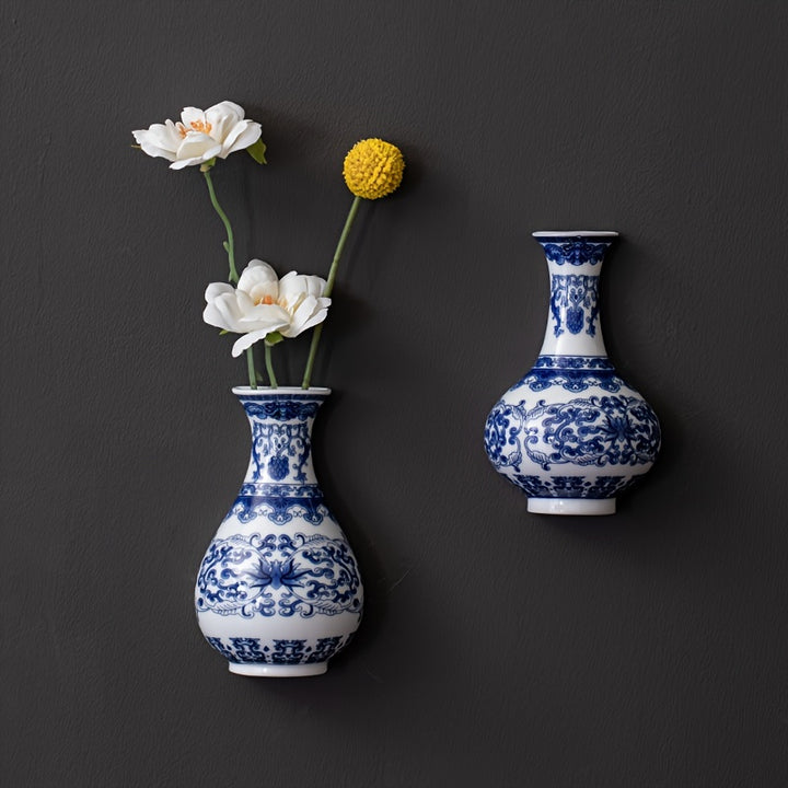  Ceramic Blue Flower Vase For Home Living  J2KE