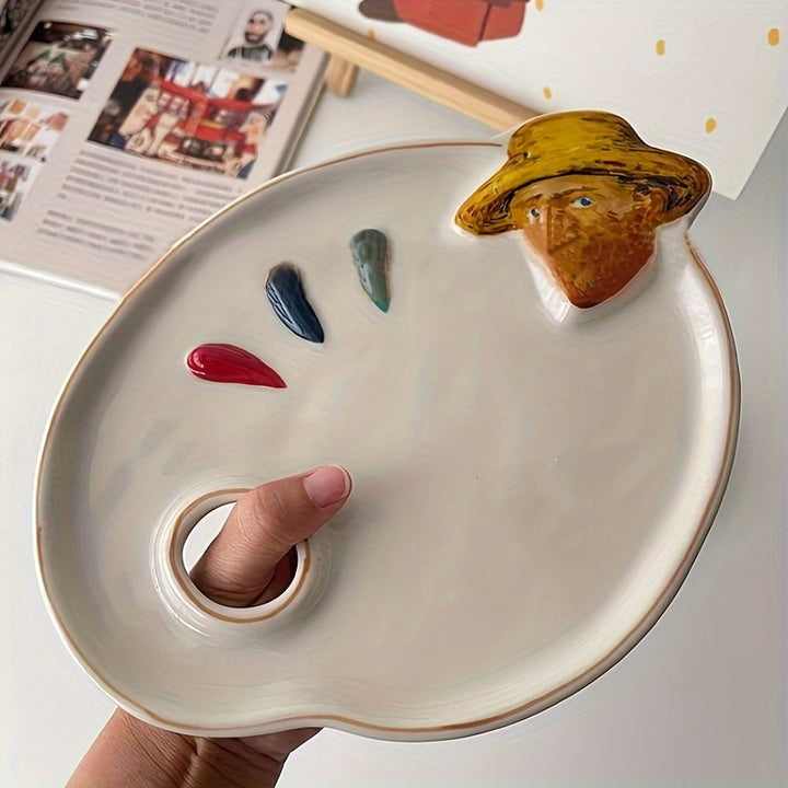 Van Gogh Artist Palette Inspired Ceramic Mixing Tray  M4NK