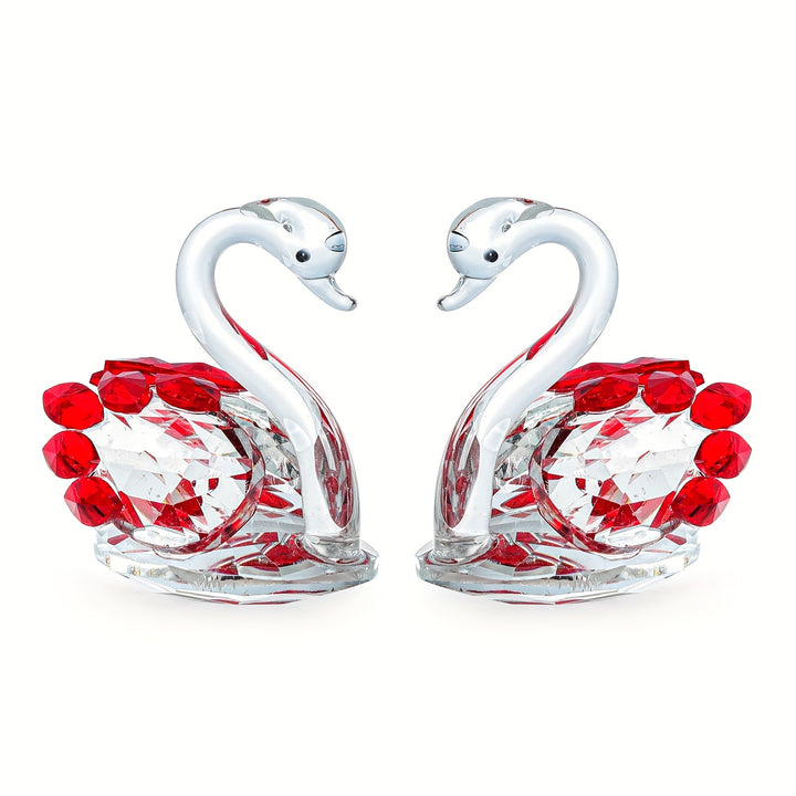 1pc Glass Crafts Acrylic Animal Home Creative Decoration Simulation Couple Swan Crystal Decoration Wedding Gift7TEF