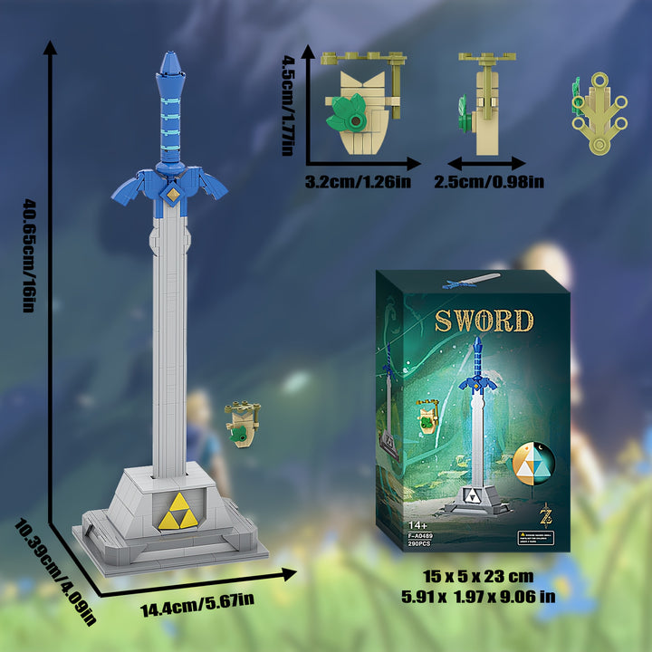 Sword Building Set With Luminous TriForce Creative Building Blocks Toy Set MOC Desktop Building Blocks Assembly Building Kit Halloween Thanksgiving Day Christmas Gift 290pcs Carnival