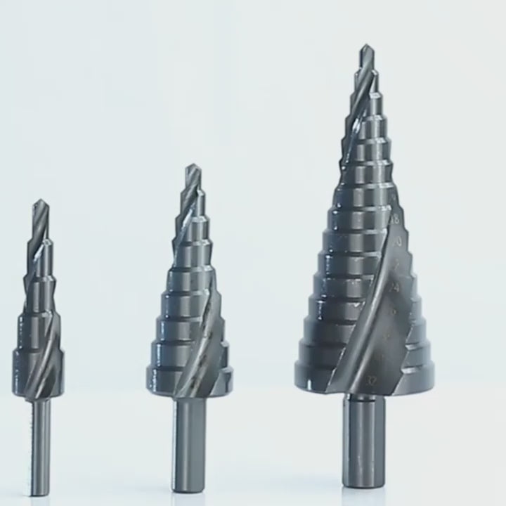 3PCS High Speed Steel Step Drill Bit Set M35 Cobalt HSS FourEdge Hex Shank FourHelical Flute Design 1878 MultiSize Range Uncoated for Metal Wood Plastic Stainless Steel  Aluminum