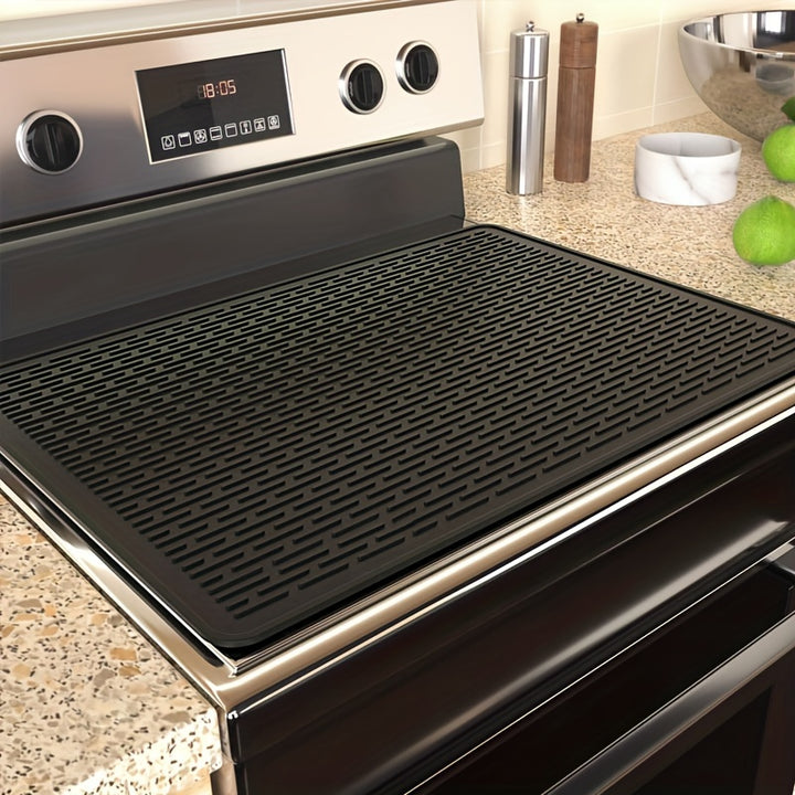 Extra Large Silicone Stove Top Cover Mat  7112cm x 508cm HeatResistant NonSlip Protector for Electric  Glass Cooktops Ideal for RVs  Kitchen Use Black