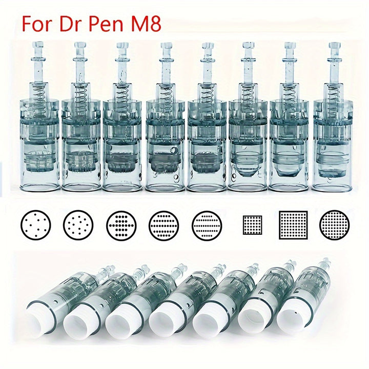 MEETCARE 20pcs M8 Dr Pen Microneedling Cartridge Set  Stainless Steel FragranceFree BatteryFree  Includes 5 Sizes 16pin24pin36pin42pinRound Nano3D5D for Enhanced Facial Skin Care
