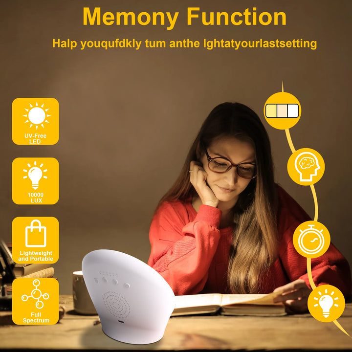 10000 Lux LED Therapy Lamp with Adjustable SettingsTCLK