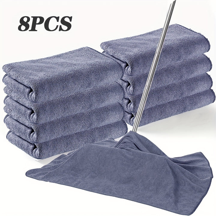 8pcs Microfiber Cleaning Cloths Reusable And Washable UltraFine Fiber Towels For Squeegee Mop Floor Window Cleaning Contemporary Style LintFree Absorbent  QuickDrying