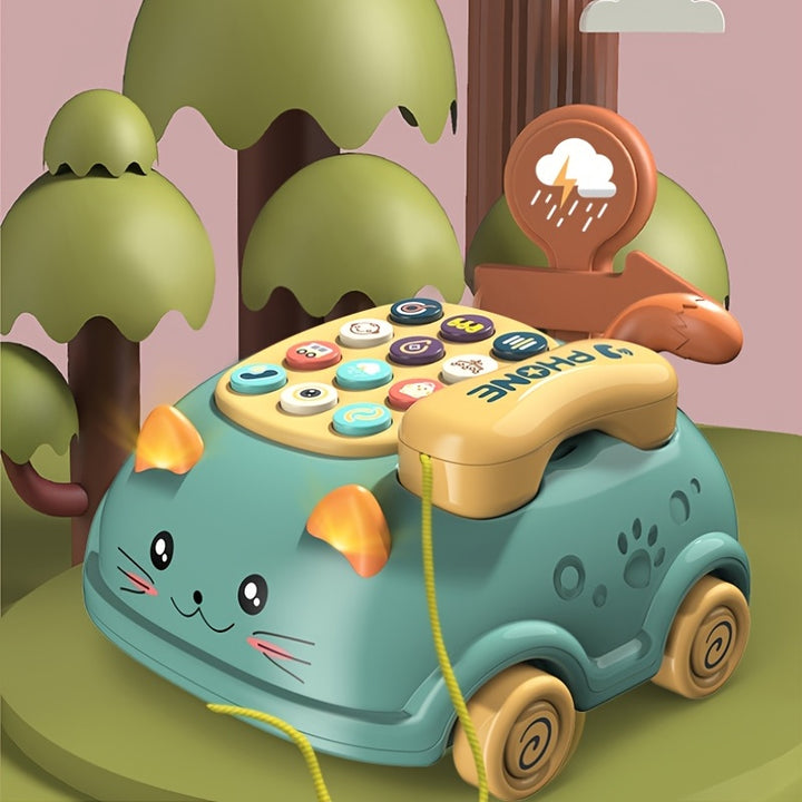 Baby Phone Toys Baby Music Toys Baby Musical Toys Car Toy Toddler Toys Boys Girls Toy Kids Pretend Phone Kids Educational Development Toy Cute Cat Face Toys With Light Halloween Christmas Gift
