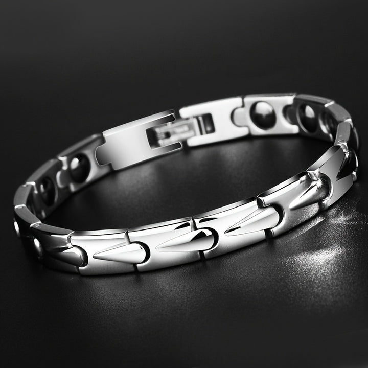 1pc Magnetic Titanium Steel Bracelet For Men And Women Water Drop Fashion Couple Bracelet Gift For Lover For Family For Friends