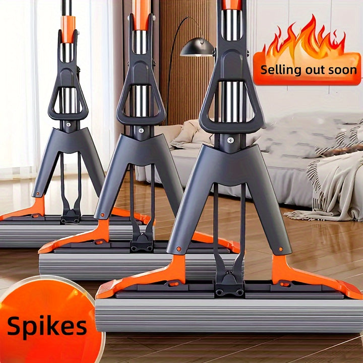 Versatile DoubleFold Sponge Mop  High Absorbency HandsFree Washing for Dry  Wet Floors Ideal for Kitchen Bathroom Tiles  Hardwood  Essential Cleaning Tool