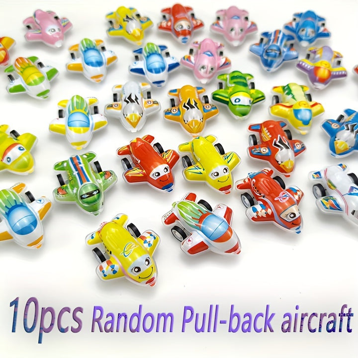 10pcs PullBack Toy Airplane Set DieCast Alloy Planes Assorted Colors and Patterns Kids Vehicle Playsets for Ages 688TV4