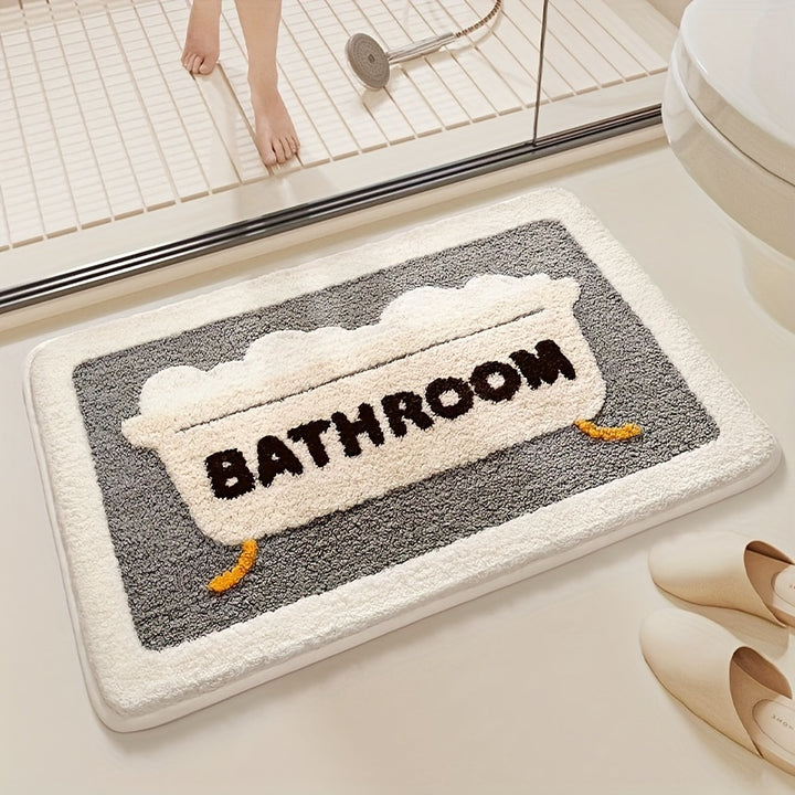  Bathtub Printed Fluffy Quick Drying Floor Mat  3YUB