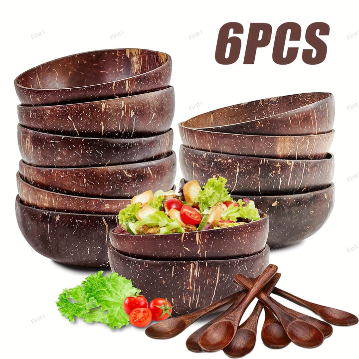 Coconut Shell Bowl  Spoon Set  6pcsND60