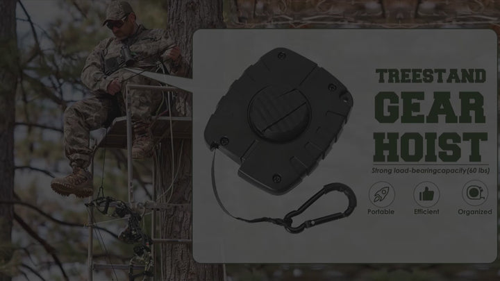 AETIUS 899meter Retractable Bow  Gear Hoist for Tree Stand Hunting  Quick Easy Access Treestand PullUp Rope with Secure Carabiner Clip Durable PE Material Ideal for Deer Hunters