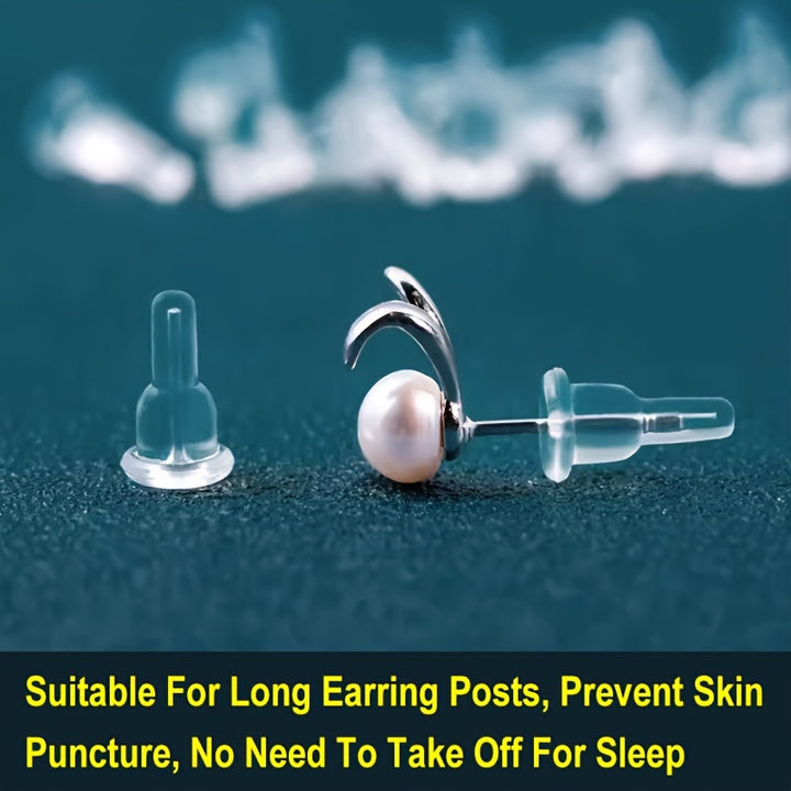 20PCS Silicone Earring Pin Backs Full Cover Clear Earring Backs Replacements Hypoallergenic Earring Stoppers Soft Earplugs For Studs Hook Earrings