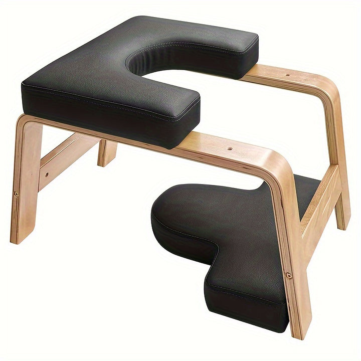 Premium Wooden Yoga  Pilates Inversion Chair  Core Strength And Balance Training Aid With Thick Foam Padding For Enhanced Stability