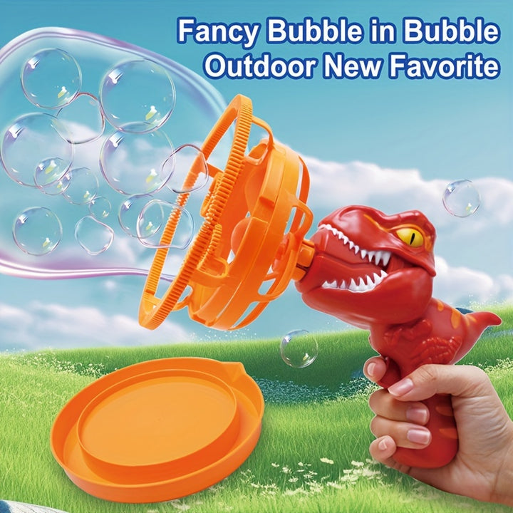 Hot Model Big Bubble Gun Childrens Handheld Fully Automatic Electric Bubble Machine Street Stall Cartoon Dinosaur Toy Automatic Bubble Machine Large Bubble Electric Bubble