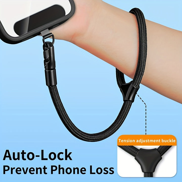 360 Rotation AntiTangle Mobile Phone Lanyard and Wrist Strap Adjustable Length SelfLocking Polyester Fiber Material with Clip Attachment AntiLoss Chain Drop Protection Accessory