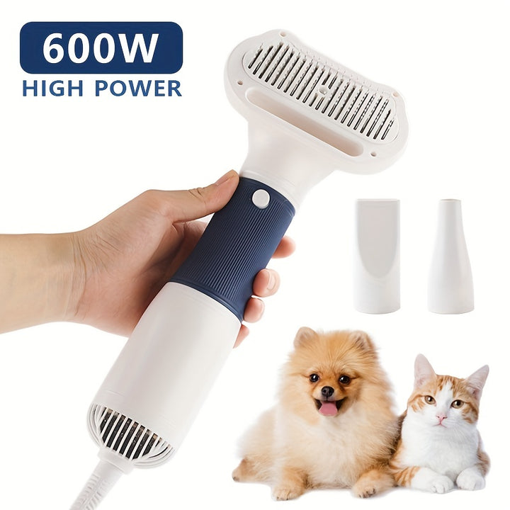 Pet Hair Dryer Portable And Quiet 3 In 1 Pet Grooming Hair Dryer Blower With Adjustable Speed And Temperature Control Dog Blow Dryer With Cleaning Brush Pet Grooming Comb For Small Dogs And Cats