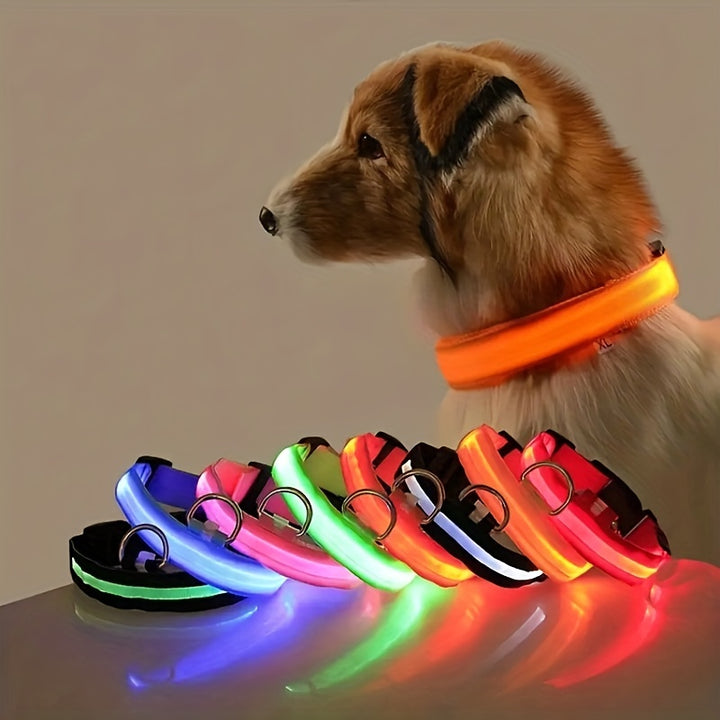 Night Safety LED Flashing Pet Collar Adjustable for Night Walking  TJR3YQR