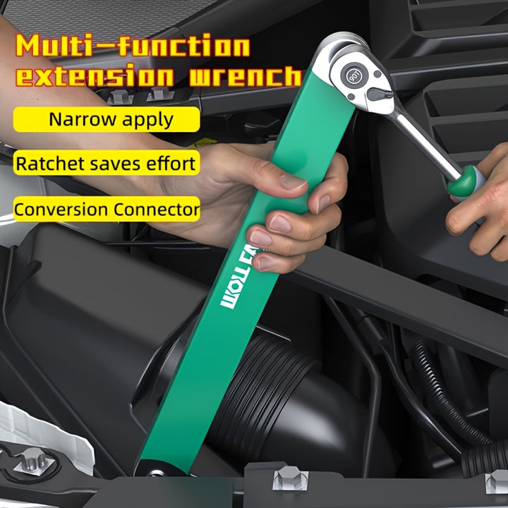 WOLLFAN MultiFunctional Extension Wrench 39cm1535inch Ratchet Conversion Narrow Extension Quick Release Socket Universal Tool for Car Maintenance Durable Material