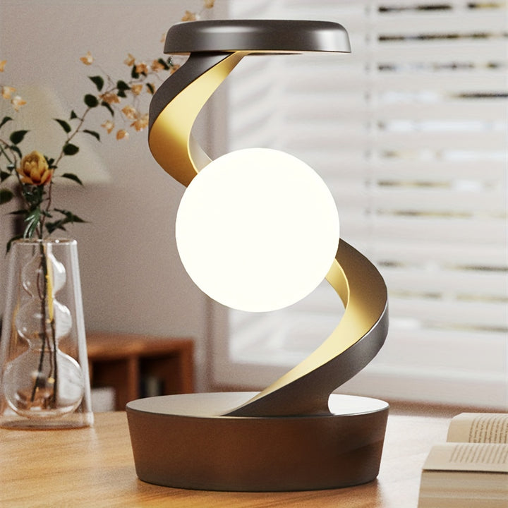 Modern HandWave Controlled Floating Table Lamp with RGB Colorful Lights 15W Wireless Charging Infrared Sensor Rechargeable Lithium Battery Adjustable Light SpaceThemed Plastic Bedside  Desk Lamp for Home Decor