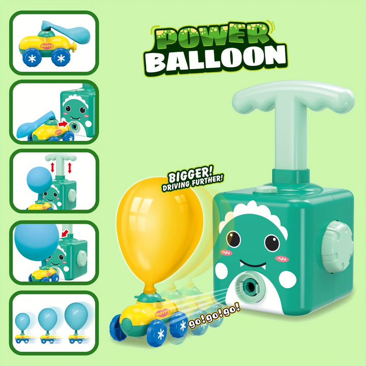 Christmas Thanksgiving Day Gift Toy Set Santa Claus Aerodynamic Balloon Car Childrens Preschool Puzzle Balloon Car And Balloon Flying Whistle Power Balloon Car Manual Launcher Balloon Toy Gift