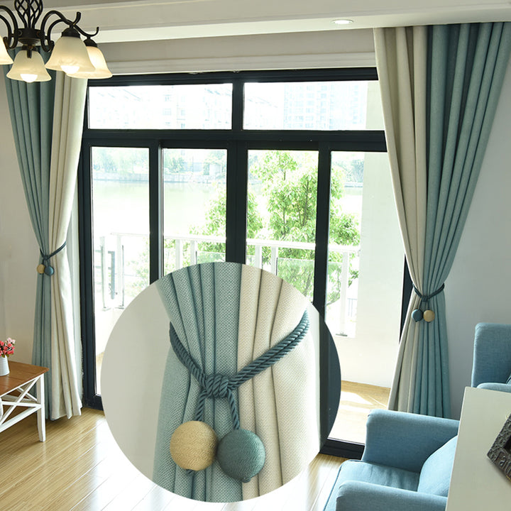 Elegant 2Piece Curtain Holdbacks Set  Adjustable DualColor Double Ball Design For Living Room  Bedroom  VJ1M