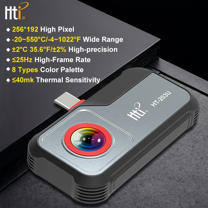 Hti UsbPowered Smartphone Thermal Imaging Camera  HighResolution 256X192 Ir No Battery Needed LaserFree Measurement  Design Tool