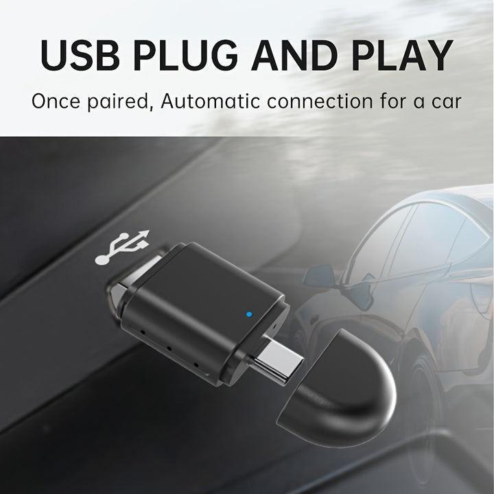 2in1 Wireless CarPlay  for Android Auto Adapter  Dual USB  TypeC Interface Fit for iPhone 10for Android 11 Compatible with OEM Wired Systems