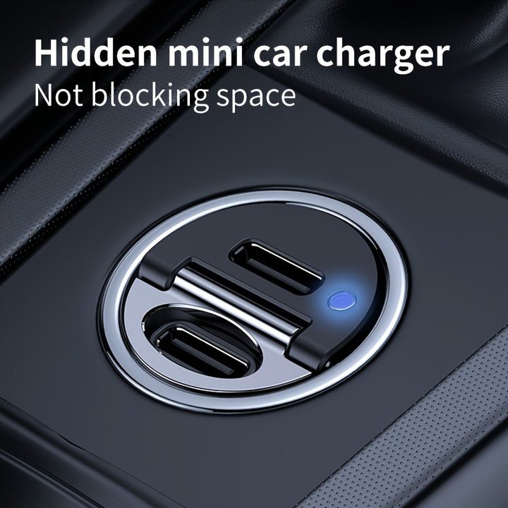 Car Charger 60W TypeC Fast Charging Ultra Mini Metal Fast Charging Adapter PD30 Dual Port