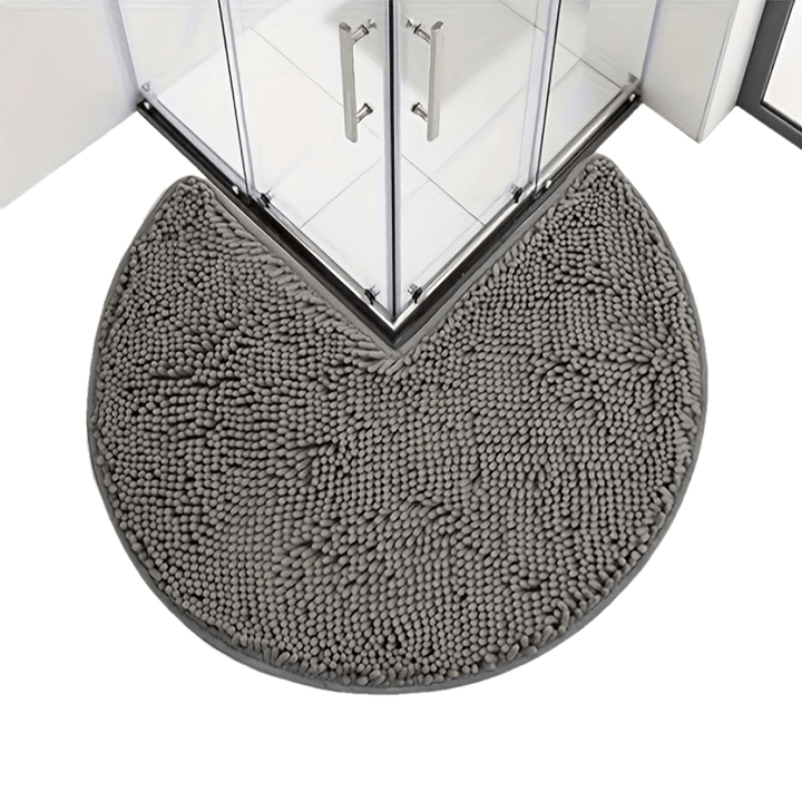 UltraSoft Chenille Round Corner Bath Mat  QuickDry Thick  Absorbent NonSlip Machine Washable Bathroom Rug with Memory Foam Cushioning Comfortable Polyester Fiber Ideal for Home Decor