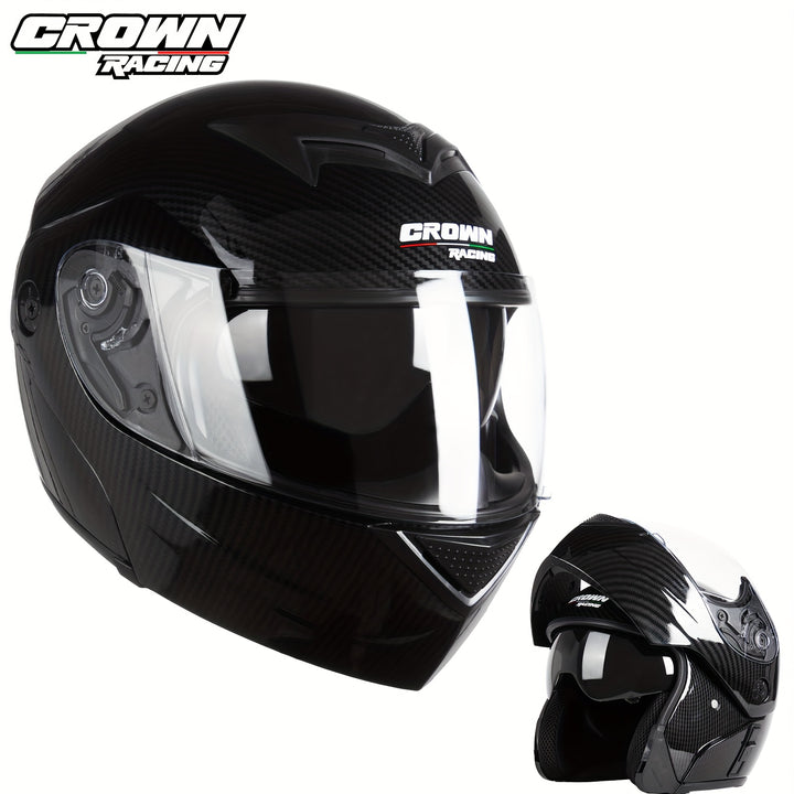 Modular Motorcycle Helmet Carbon Fiber Pattern  6ZZ0