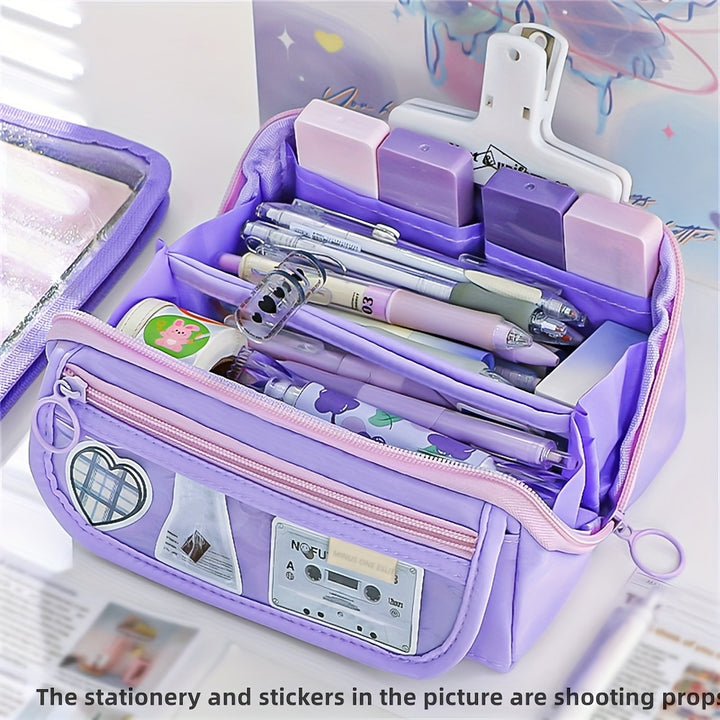 ExtraLarge Pencil Case  Durable Polyester MultiCompartment Organizer For School NI0U