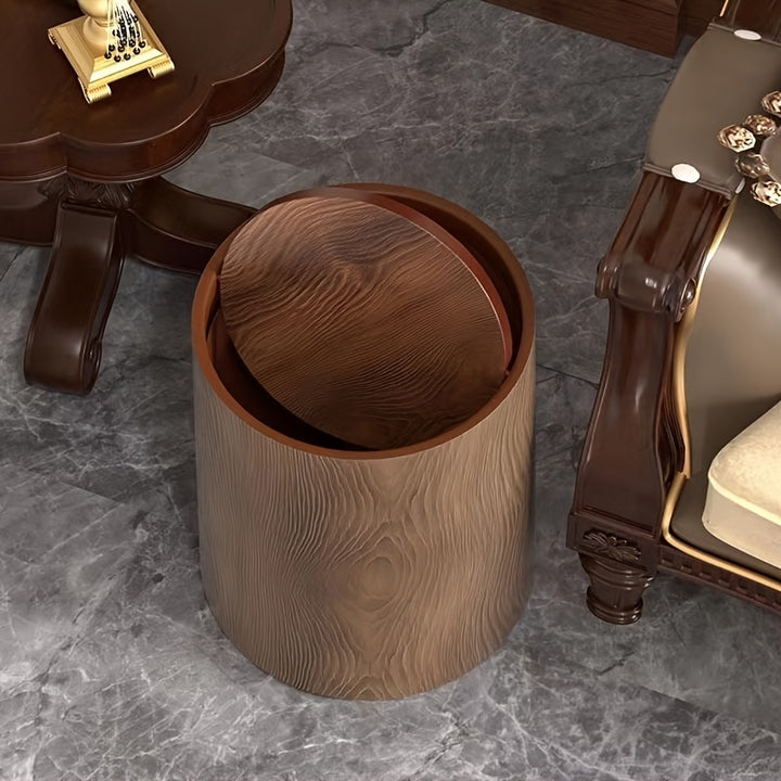 Wood Grain Flip Top Trash Can  SA56