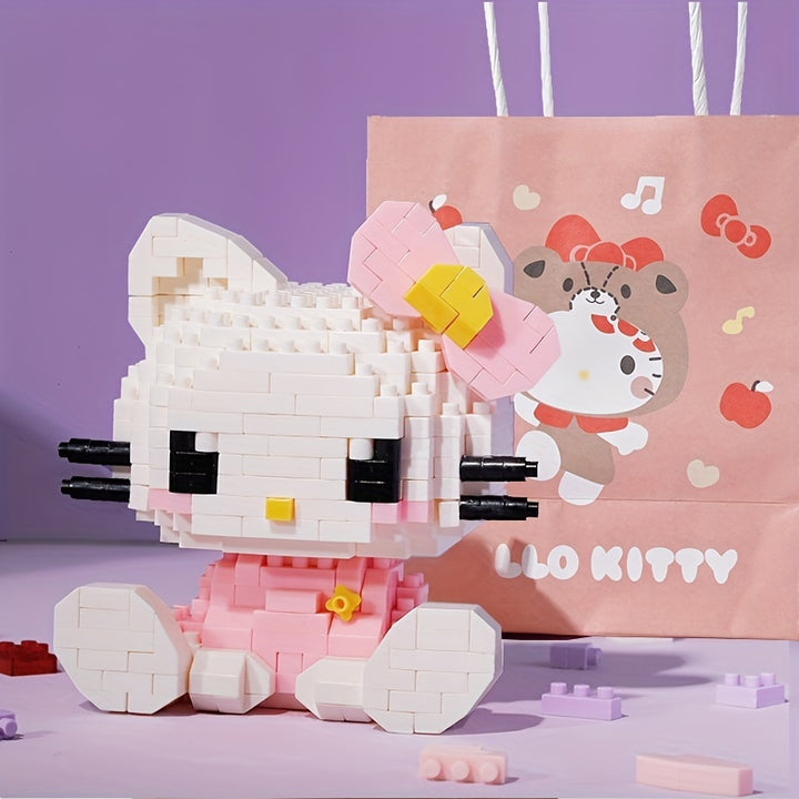 Cute Building Blocks Kawaii Melody Cartoon Building Blocks Assembly Toys Birthday Puzzle Doll Gift Decorations Assembled Small Ornaments easter gift
