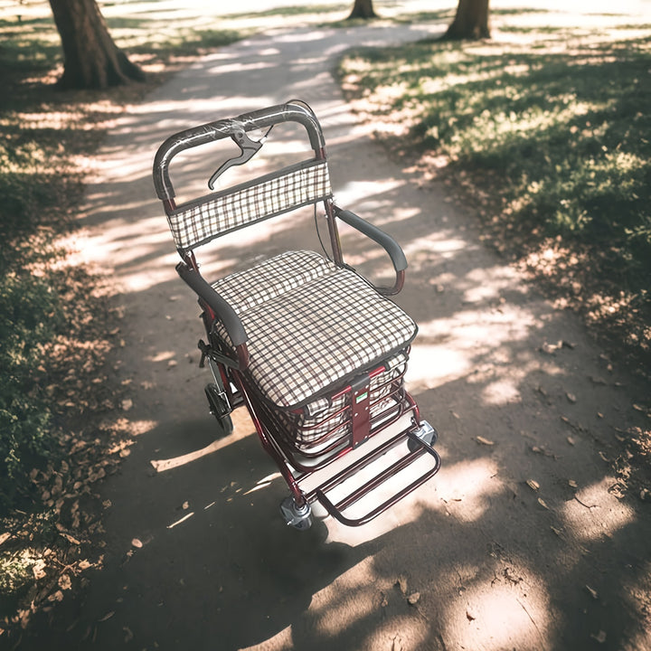 Foldable Shopping Cart with Brakes  Footrest for Elderly Supports 9072 KGL07R