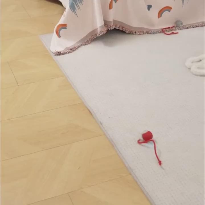 USB Rechargeable Interactive Cat Toy Ball with Long Tail Silicone Training Inducer for All Breeds Enhances Observation and Hunting Skills