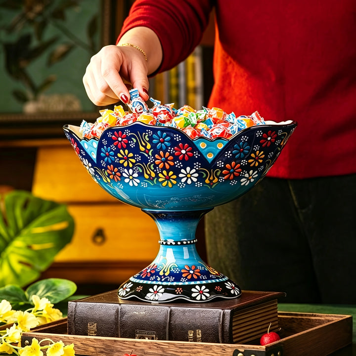 Blue Floral HandPainted Candy TrayAMLBFHC
