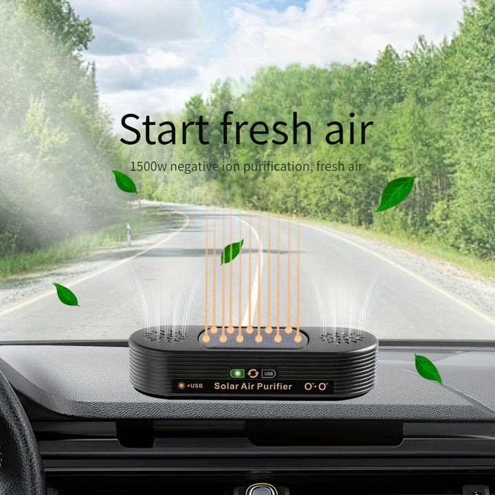 SolarPowered DualCore Car Air Purifier3HFV