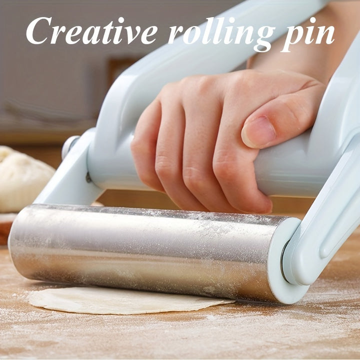 1pc Creative Rolling Pin Stainless Steel And Plastic Dough Roller LaborSaving For Pizza Pie Cookie Dumplings Noodles And More Kitchen Utensils Kitchen Gadgets Kitchen Accessories