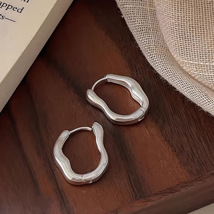 Minimalist Irregular Geometric Hoop Earrings  U3HN