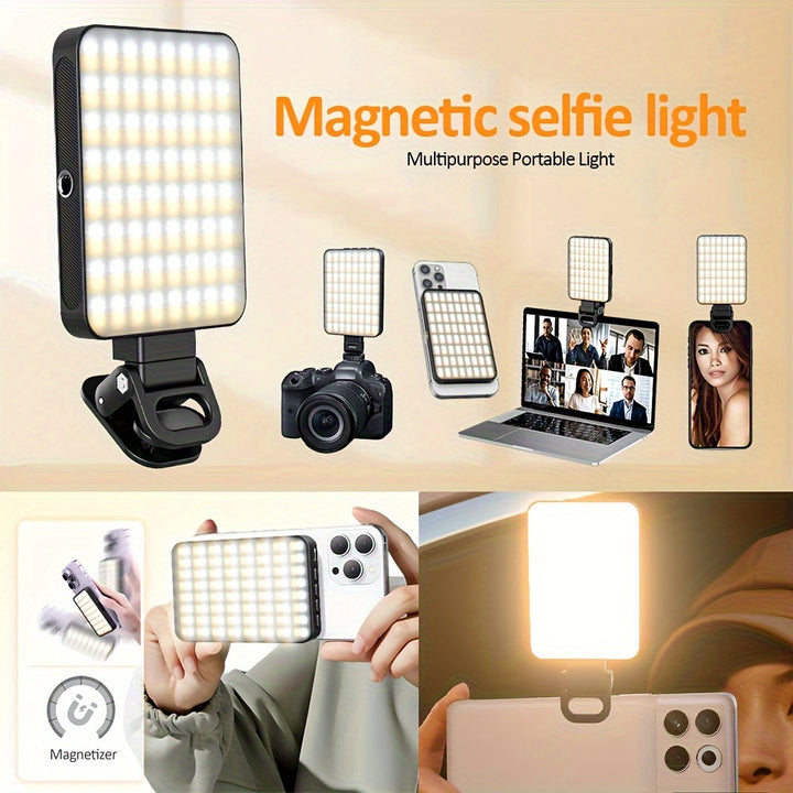 Hoogtecly Magnetic Selfie Light  Rechargeable Clipon LED  NJ9786