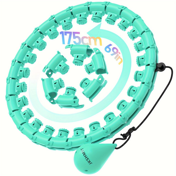 JKSHMYT 1pc Weighted Fitness Exercise Hoop With 11 Massage Points Adjustable 69in175cm Plus Size Detachable 30Section Exercise Hoop For Women  Beginners Quiet Material