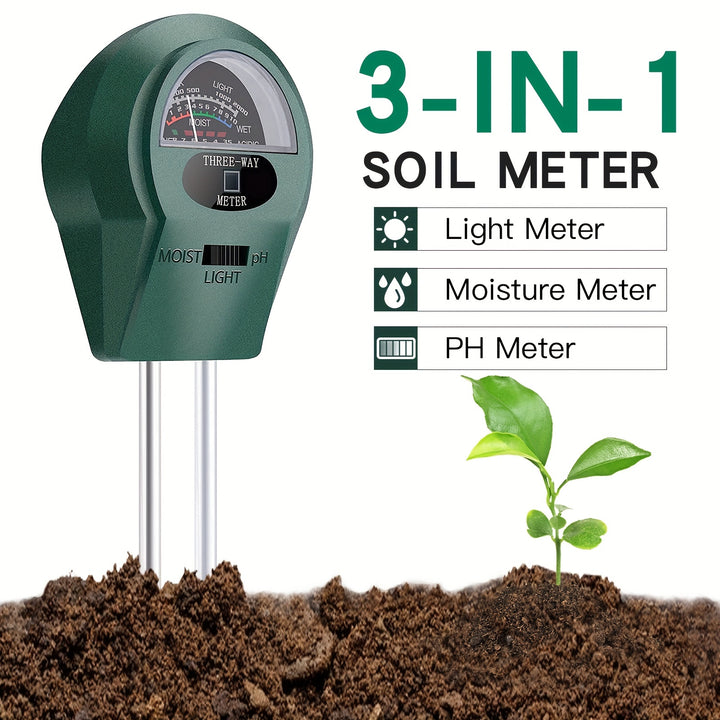 1pc 3 In 1 Soil PH Meter Hygrometer Sunshine PH Meter Acidity Humidity PH Monitor Soil Humidity IO8C