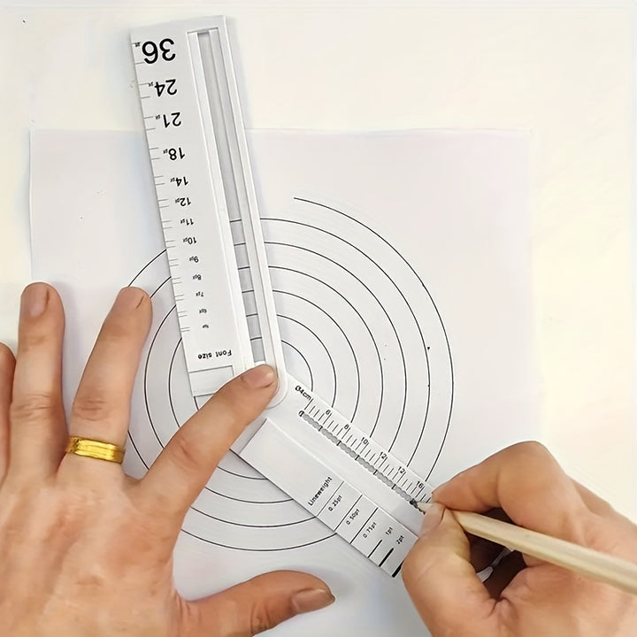 Multifunctional Folding Geometric Drawing Ruler  ABS Material Uncharged 001 Accuracy  Mathematical Line Circular Geometry Template with Angle Measurement for School Office Drafting