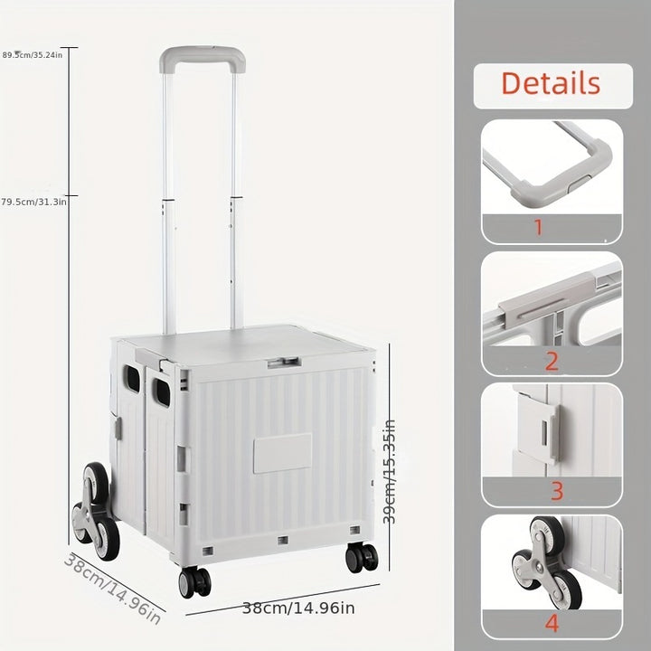 HeavyDuty Folding Utility Cart with Wheels Portable Outdoor Collapsible Wagon with Telescopic HandleNO3Q