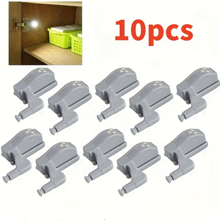10pcs Universal Inner Hinge Lamp Cupboard LED Under Cabinet Light Closet Wardrobe Sensor Light Home Kitchen Night Light Lamps